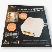 Itek Wireless Instant Router and Repeater 150 Mbps transfer speed, Signal Boost