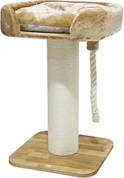 Pet Scene 98cm Tall Cat Scratching Post Perch Bed Kitten Climbing Tower Tree Play Gym Scratcher Wooden Pet Furniture House Stand Dangling Sisal Rope