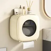 GGP Light Yellow Wall Mounted Bathroom Tissue Box Waterproof Paper Towel Dispenser With Storage Shelf, No Drill Design(Tissue Box Only)