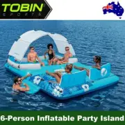 Tobin Sports Lake Day 6-Person Tropical Breeze Inflatable Party Island 3.7x 2.6m