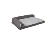 Vibe Geeks L-shape Pet Calming Bed Chaise Sofa Kennel Mat with Removable Plush Cover