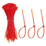 Zip Ties Plastic Cable Ties, Wire Tie 4 Inch - (100 Pack, Red)