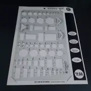 C-Thru Nut & Bolt Template Plastic Stencil Ruler Company No. T-802 Clear NOS