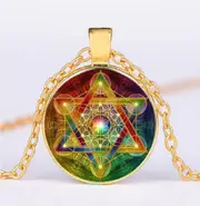 Pendant Magic Hexagram Greece Sacred Geometry Cube Metatron Necklace - Style 14