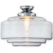 Clear Glass Brunswick 35cm Chrome Lighting Period Retro Moulins Lights DIY Batten Fix Inspirations