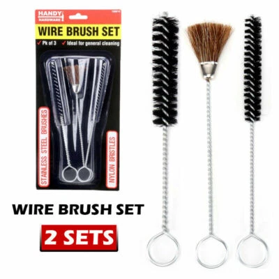 6Pcs Handy Hardware Wire Brush Set General Cleaning Stainless Steel Handles AU