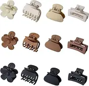 Small Claw Clips for Thin/Medium Thick Hair,12Pcs 1.5 Inch Mini Matte Tiny Jaw Clips for Women Girls 4 Style Nonslip
