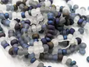 Vintage Glass Seed Beads Matte Transparent Mix Toho 18 grams Size 8/0 BB81-114