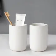 Toothbrush Holders for Bathrooms - 2 Cups Ceramic Toothbrush Toothpaste Holders