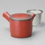 Teapot with strainer 310ml Mino ware Red Black Tea Coffee Made in Japan 2612