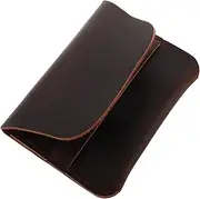 [LIFKOME] Men's Small Business Card Wallet Cowhide Id Card Holder Minimalist Credit Case Leather Wallet for Cash Id Fashionable Functional