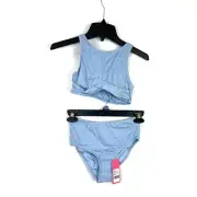 Seafolly Girl’s Blue Two Piece Bikini Swimsuit Set Size 10