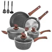 Granite Pots and Pans Set Ultra Nonstick, 11 Piece Die-Cast Cookware HC2022-11C