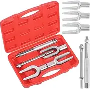 Rustark 5Pcs Universal Pickle Fork Ball Joint Separator Set Heavy Duty Tie Rod Removal Tool Ball Joint Remover Kit for Separating Ball Joints Tie Rods Pitman Arms on Cars Vans Trucks