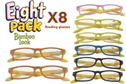 Reading Glasses 8 PACK Square +1,+1.25,x1.50,+1.75,+200,+2.25,+2.50,+300 #1141
