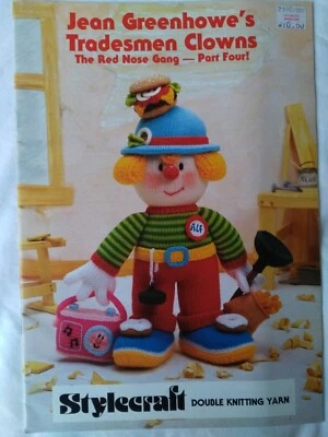 RED NOSE GANG, Part 4, Tradesmen Clowns - Jean Greenhowe Knitting Pattern - NEW