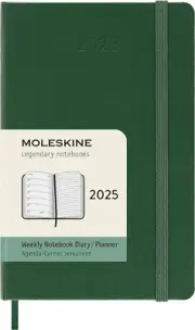 - 2025-12 Month Weekly Notebook Hard Cover Diary - Pocket - Myrtle Green