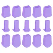 25Pcs Plastic Flat Bell End Stoppers, Cord Ends Lock with Lid, Light Purple