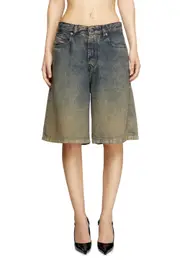 [Diesel] Diesel - Shorts in fluid shaded denim - Shorts - Woman - Blue 25 Blue