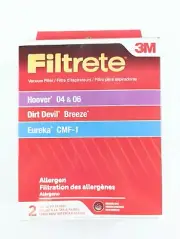 3M FILTRETE Vacuum Filter 2 Pack / CMF-1 Hoover/ Dirt Devil/ Eureka #64810A