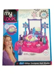 Cra-Z-Art My Look 8-in-1 Glitter Designer Nail Polish Studio Set Gems Sparkle