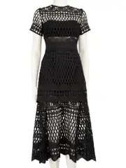 Black Cut Out Layered Dress