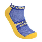 AFL WEST COAST EAGLES ADULT 2PK HIGH PERFORMANCE ANKLE SOCKS SIZE 11 - 14