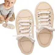 [Generic] Wooden Lacing Shoe Toys Learn to Tie Shoe Laces Kids Threading Shoelaces Toy Lace up Lacing Threading Toys Shoelace Practice Board Shoe Lace Practice for Kids