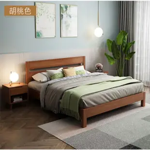 【藍色的熊】日式高床頭實木床架 180X190 加密款(胡桃 可訂製尺寸 無床頭床底 榻榻米矮床 雙人床 單人床)