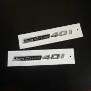 2x SDrive 40i Silver Chrome Plastic Sticker Emblem Decal Badge Turbo Bumper Line (for: MG)