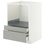 METOD / MAXIMERA base cabinet f combi micro/drawers, white/Havstorp light grey, 60x60x80 cm