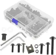 Mikinona 1 Set Motorcycle Screw Set Motorcycle Modification Accessories Bike Windscreen Screws Windscreen Bolt Mount Motorbike Fairing Bolt Kit Bolts Bike Accessories Black Aluminum