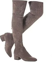 [Mtzyoa] Thigh High Block Heel Boot Women Pointed Toe Stretch Over The Knee Boots