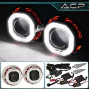 2.5" Retrofit Bixenon Projector Dual Halo Angel Devil Eye CCFL HID Headlight Kit (for: Fiat)