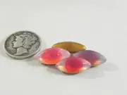 Sabrina Fiery Red Opal GF (15x7mm) Vintage West German Glass Navette Stones