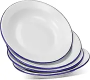 4Pcs Retro Enamel Plates Multi Functional Serving Dishes for Fruits Snacks and Desserts Sturdy and Practical for Home Bakery Office and Events