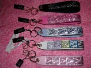 Victoria's Secret Signature Logo WRISTLET STRAP Key Chain BAG CHARM Rhinestone