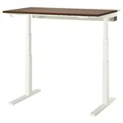 MITTZON desk sit/stand, electric walnut veneer/white, 120x80 cm