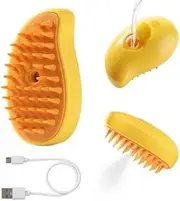 Cat Steam Brush, New 3 in1 Steamy Pet Hair Brush Cleanser Vapor for Dogs, Cat Mist Brush, Cat Bath Brush with Steamer Water, Steaming Grooming Pet Brush for Shedding, Pet Cat Spray Comb with Steam-Yellow
