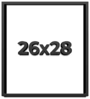 26x28 Shadow Box Frame Black | 1 inches Deep Real Wood Contemporary Shadowbox Di
