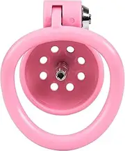 Resin Chastity Cage Chastity Cock Cage with Metal Catheter Male Chastity Cage For Men Penis Cage Bondage Cage For Men Sex Toy Chastity Lock Male Chastity Device With 5 Ring Pink