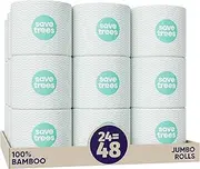 Cloud Paper Bamboo Toilet Paper - 24 Rolls of Environmentally-Friendly Toilet Paper, 3-ply, 350 Sheets per roll - Soft and Strong, FSC-Certified, Elementally Chlorine-Free, Plastic-Free, Vegan