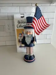 Zims Heirloom Collectibles Wooden Christmas Nutcracker Uncle Sam 14” 2002
