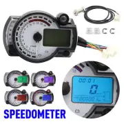 LED Backlight Km/h MPH 7Color Motorcycle Odometer Speedometer Digital Tachometer