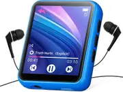 32GB MP3 Player Bluetooth 5.0, Full Touch Color Screen Portable Mini MP3 Player, Hifi Lossless Music Player with Speakers, FM Radio, Voice Recording, Pedometer, E-Book, Support up to 128GB