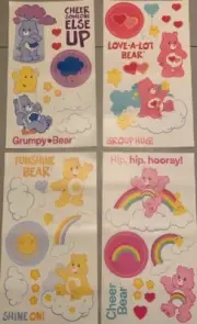 Care Bears American Greetings Self-Stick Accents Wall Stickers Reusable NEW