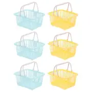 6PCS Mini Shopping Baskets with Handles Small Tiny Baskets, Blue Yellow