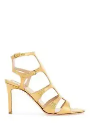 Tom Ford Light Bronze Leather Sandals Adjustable Straps Heel Shoes