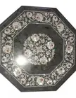 15" Green Marble Coffee corner side Table Top Marquetry Multi Stone Inlay Work