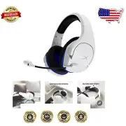 Durable White Wireless Gaming Headset with Swivel Mic - PS4 & PC Compatible